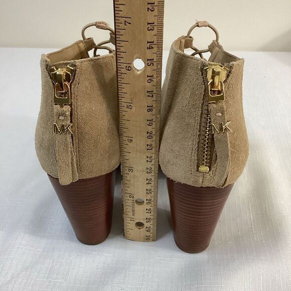 Michael Kors Women’s Open-toe Lace-up Tan Suede Bootie Size 6 - Picture 5 of 7